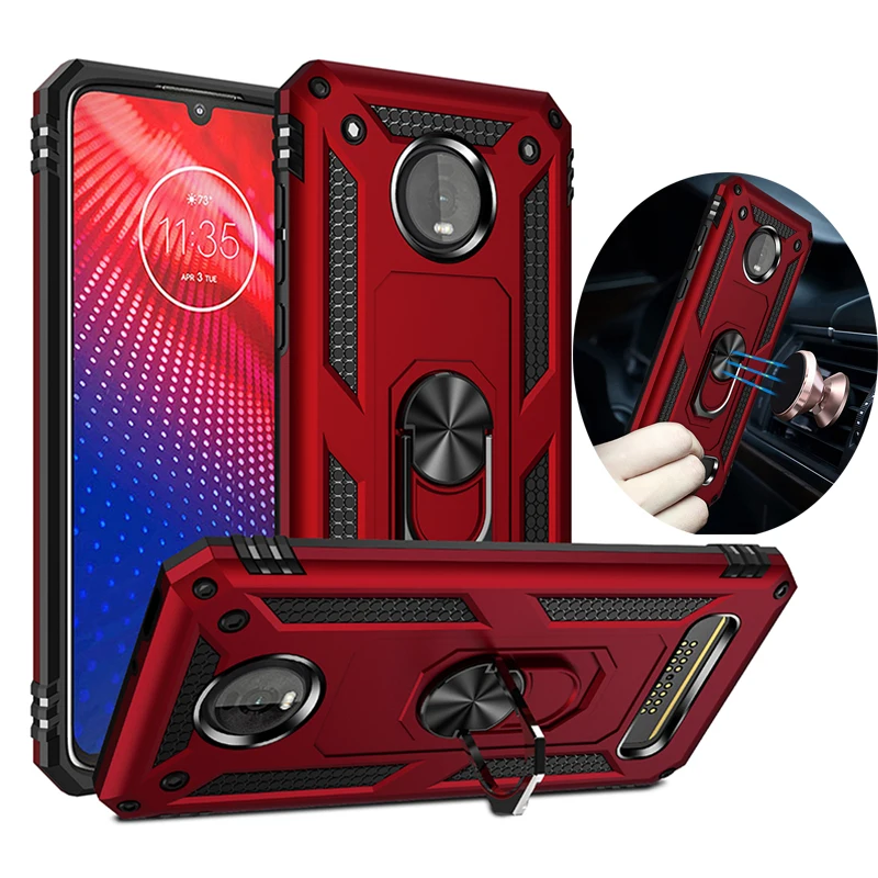 Чехол для Motorola P40 Power Z4 роскошный армированный ударопрочный магнитный