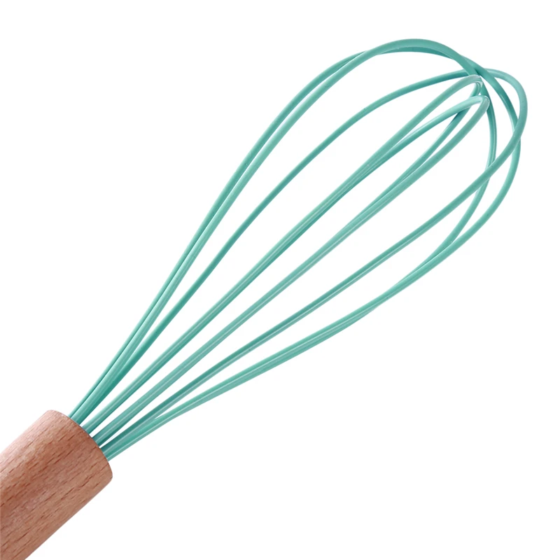 6pcs/set Wooden Handle Silicone Kitchenware Set Scoop Accessories Kitchen Tools Multifunctional