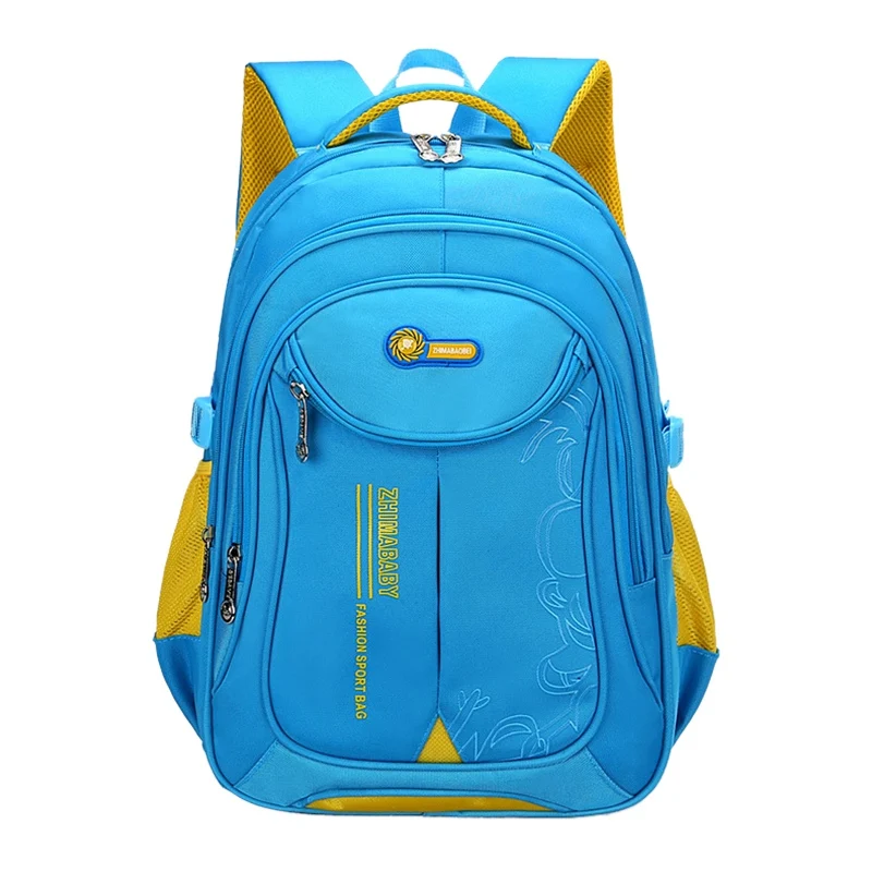 Сумка для начальной средней школы, вместительные школьные рюкзаки для мальчиков и девочек, детская школьная сумка, школьный рюкзак - Цвет: Blue L