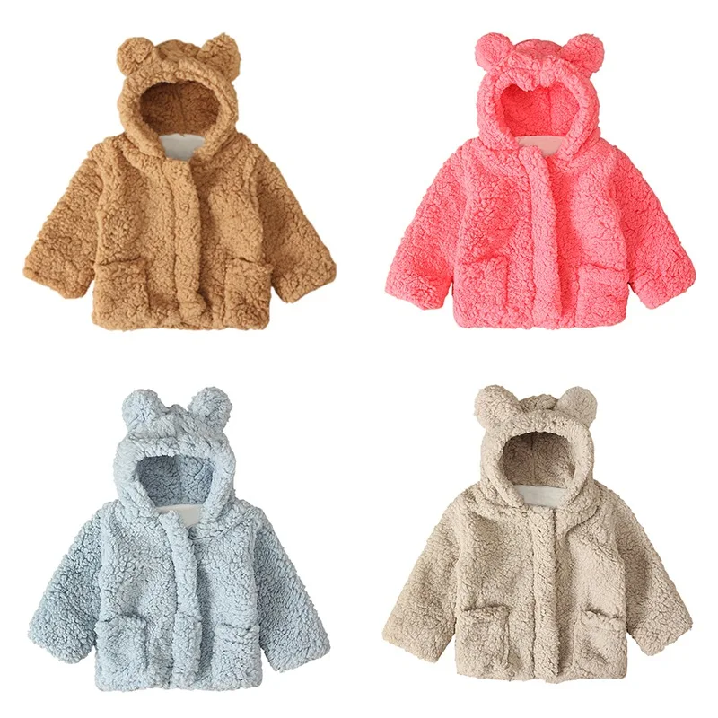 Однотонное детское теплое зимнее пальто с длинными рукавами и принтом для маленьких мальчиков и девочек плотная верхняя одежда