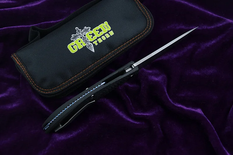 Зеленый колючий нож SIGMA m390 лезвие из титана CF Ручка Открытый Отдых Охота Карманный фрукты практичный Складной Нож EDC инструменты