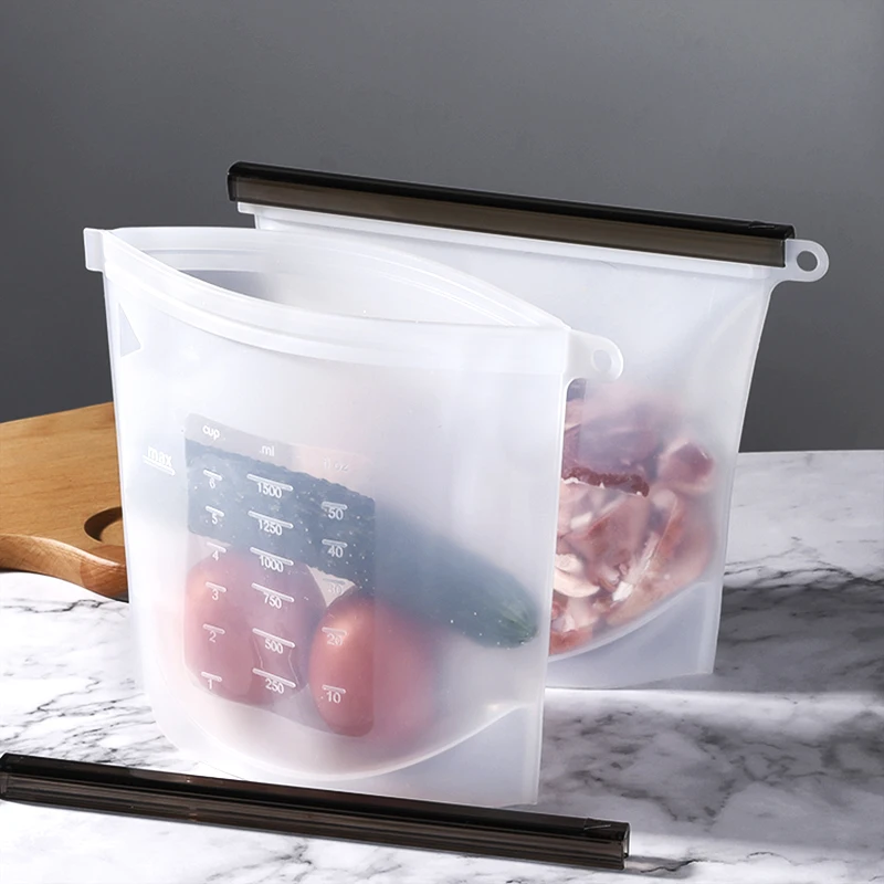

1Pc Silicone Food Bag Reusable Airtight Freezer Fruit Vegetable Meat Preservation Container Kitchen Storage Bag