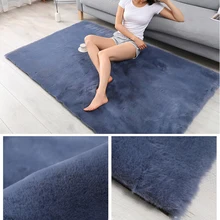 Нордический Пушистый Ковер из искусственного меха, микрофибра, имитация кроличьей шерсти, ковер для гостиной/спальни, 8 цветов, белый, серый, коричневый