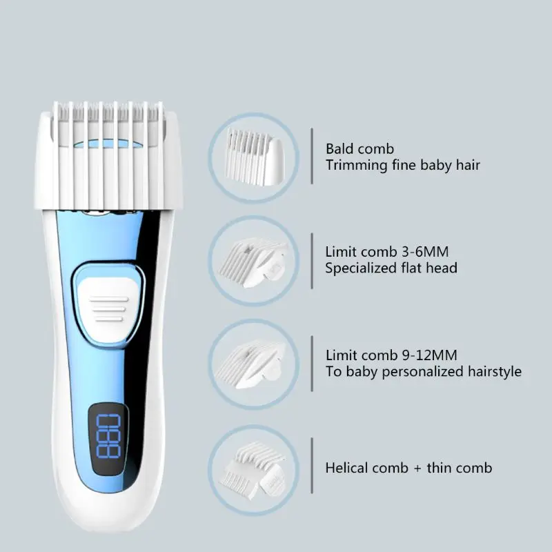 Домашний набор для стрижки волос для малышей и детей постарше, перезаряжаемый бесшумный триммер для волос
