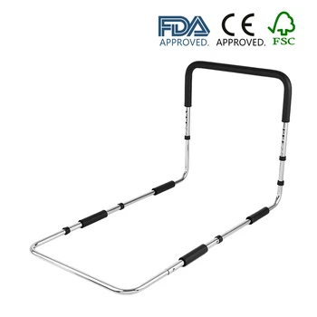 

Carevas Hand Bed Rail Height Adjustable for Elderly Senior with Anchor Strap Iron Plating Bed Assist Bar Handle Safety Hand Rail