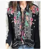 TEELYNN Black floral embroider blouse shirt women 2022 vintage cotton autumn blouses top pullover boho camisas mujer plus size ► Photo 1/4