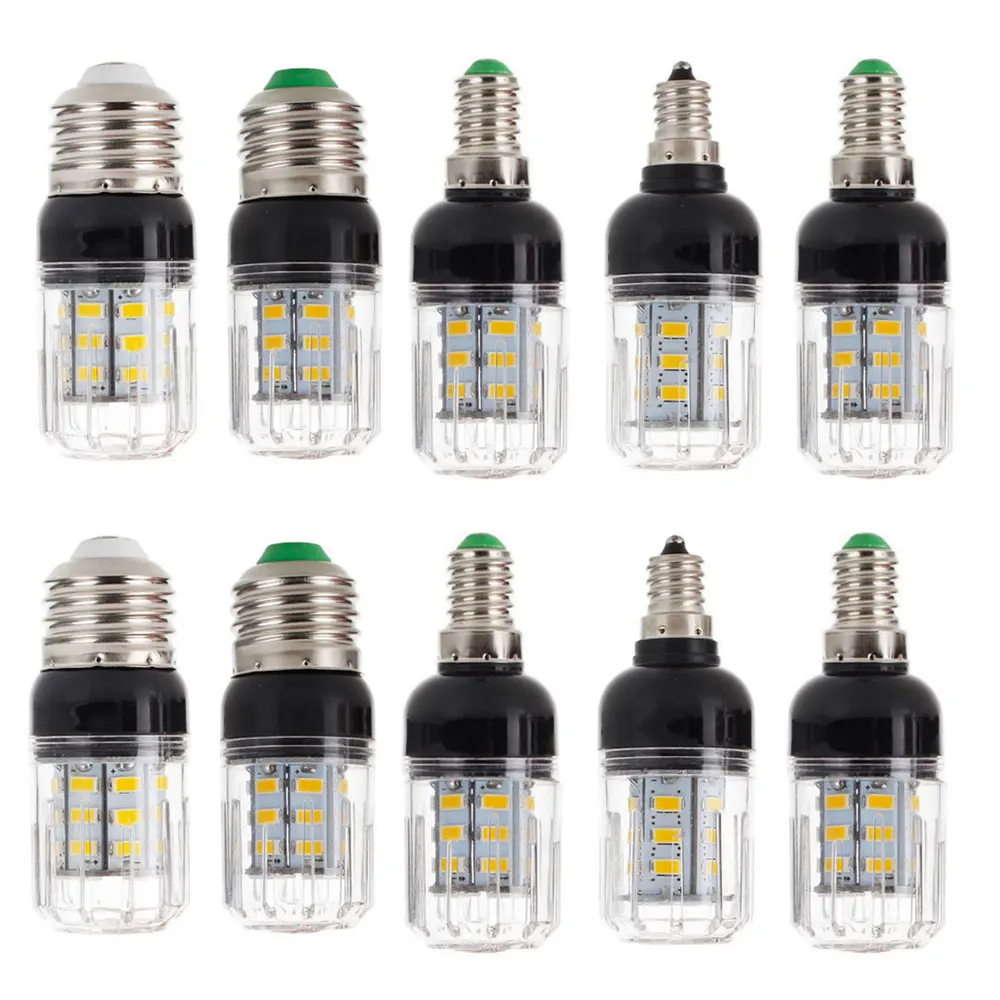 

10 шт./лот Светодиодная лампа E27 E14 кукурузы лампочка SMD5730 E26 E12 DC 12V 24V 27 светодиодов люстра свет свечи для украшения дома
