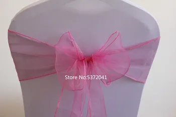 

High Quality 18×275cm Rose red Organza Sash/Organza Chair Bow For Wedding/Party Decoration
