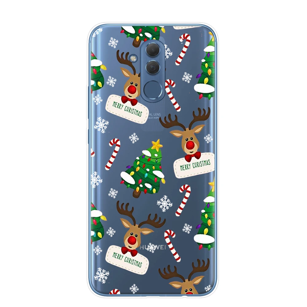 Веселый Чехол для телефона с рождественским рисунком для Huawei Mate 10 20 30 Lite рro Y5 Y6 Prime Y9 милые Санта Клаус Лось мягкие чехлы из термополиуретана чехлы