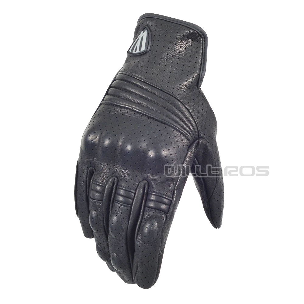 Willbros Guanti In Pelle Nera Moto Rally Dirt Bike Guantes Scooter Street Moto Luvas Mens