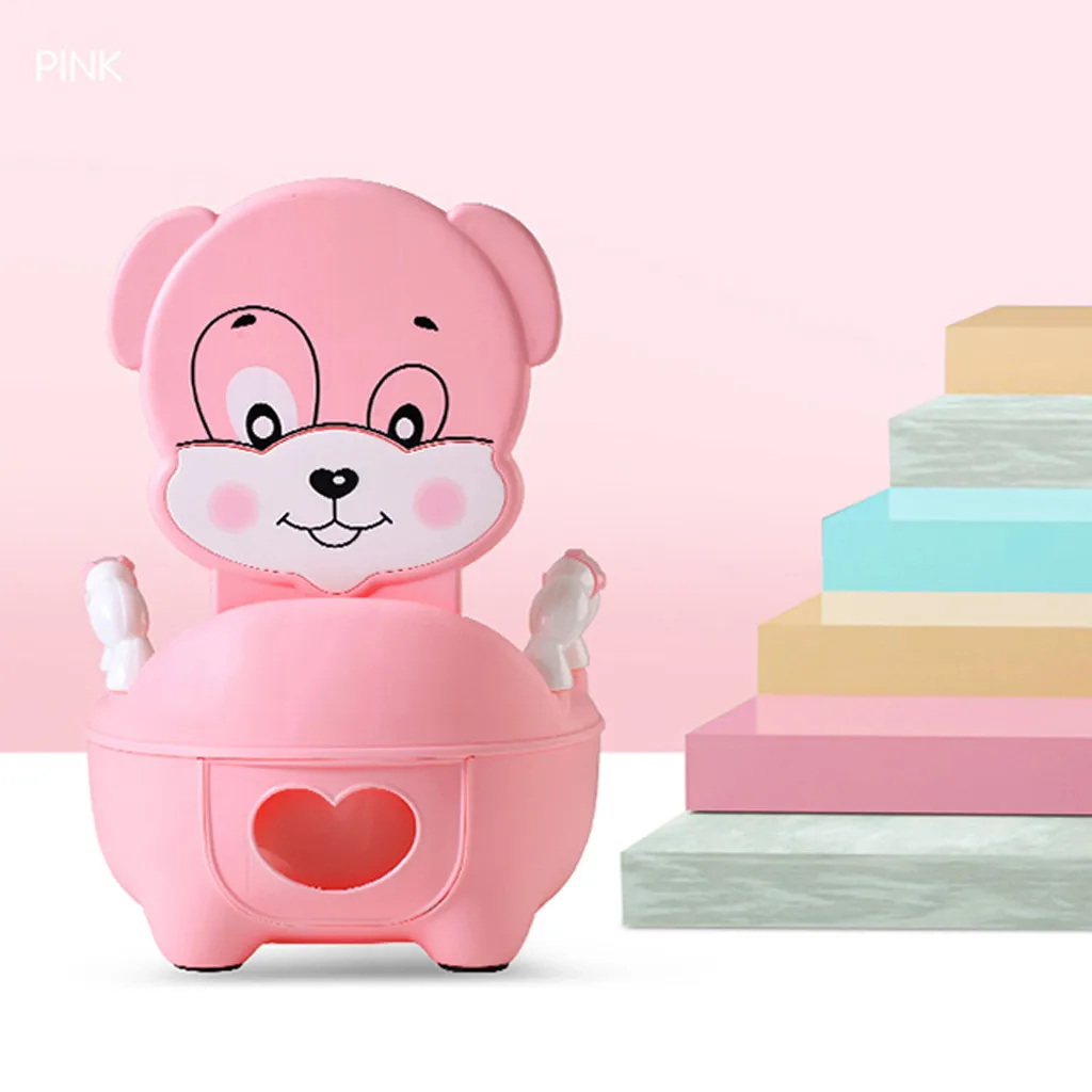 Pink Милый горшок для щенка стул для мальчиков и девочек Безопасность удобные мягкие подушки сиденье Малыша Горшок для туалета обучающий Прямая - Цвет: Pink