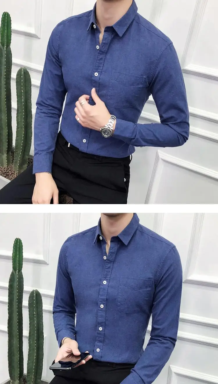 Men Wedding Shirt Long Sleeve Men Dress Shirts Man Business Party Solid Casual Shirt Work Wear Formal Slim Male Shirt m-5xl