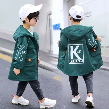 

Boys Jackets Autumn Spring Hooded Outerwear Long Sleeves Windbreaker Jackets for Boys 5-14 Years Children Clothing Kids Coats