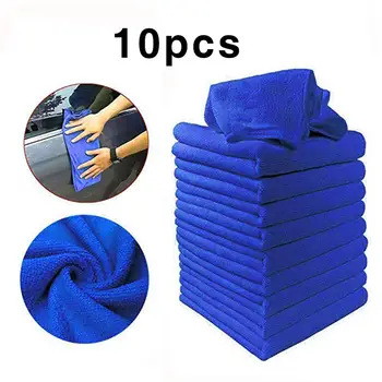 

10PCS Microfiber Car Cleaning Towel Automobile Motorcycle Washing Glass Household Cleaning Small Towel Car Care Accessories