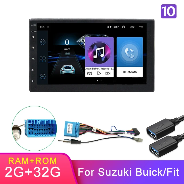 TOPSOURCE " Android 8,1 gps навигация 2 Din Автомобильный мультимедийный плеер HD FM автомобильный аудио Радио стерео для Volkswagen Nissan hyundai - Цвет: 2G Suzuki fit Buick