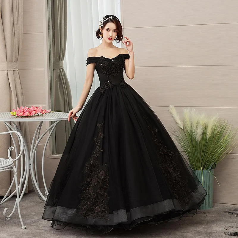 Applique Quinceanera Dresses Ball Gown Lace Embroidery Off The Shouder Party Prom Dress Vestidos 10 Colors