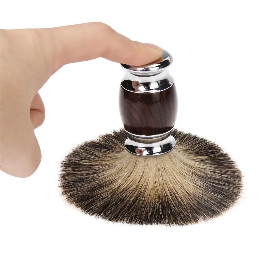 Qshave, Мужская щетка для бритья из чистого барсука, дерево,, для бритвы, безопасная, прямая, Классическая, безопасная бритва, деревянная, для бритья, Мужская щетка
