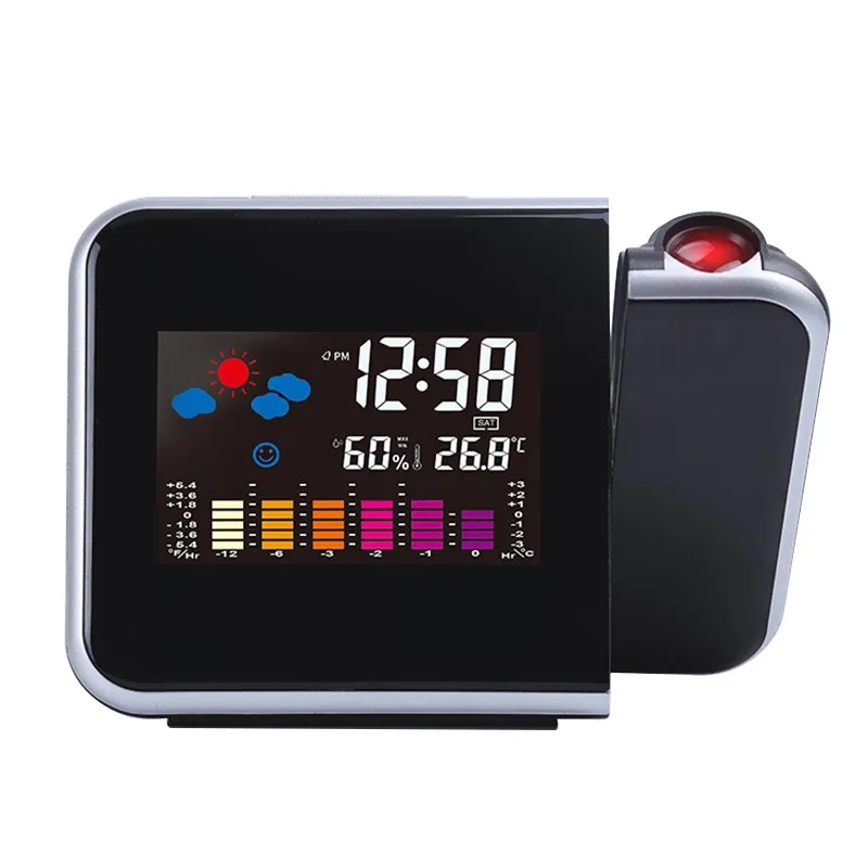 Проекционный будильник с метеостанцией Термометр Отображение даты USB зарядное устройство Повтор Светодиодный проекционный цифровой часы