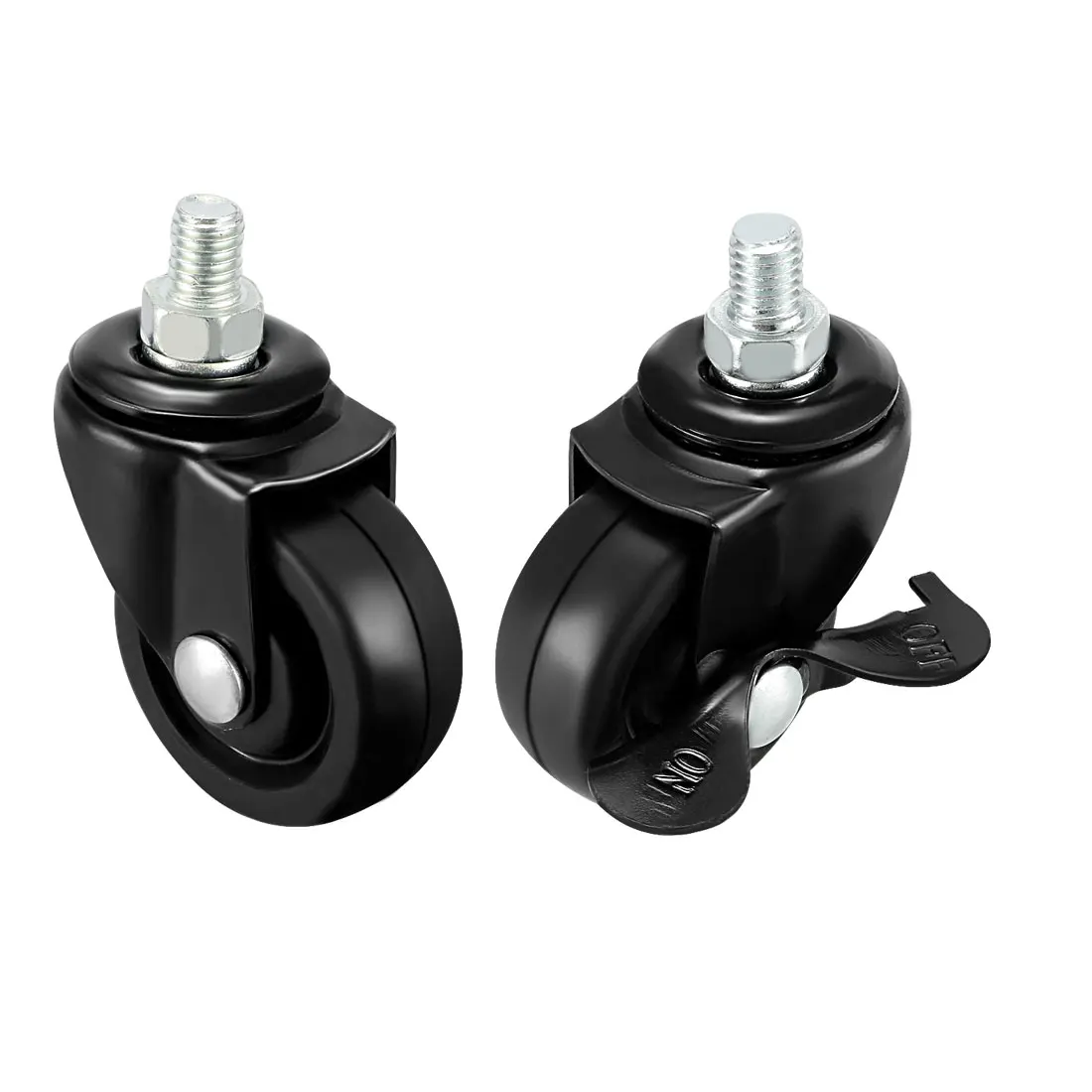 

uxcell Swivel Casters 1.5 Inch Solid Rubber 360 Degree M8 x 10mm Threaded Caster Combo 4 Pcs
