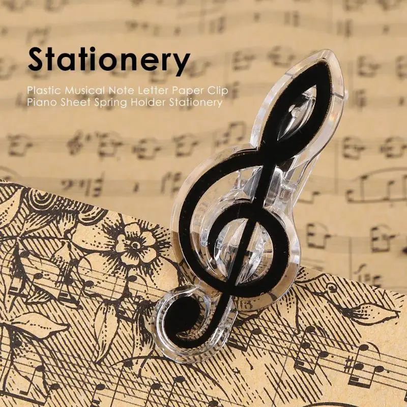 

Plastic Musical Note Letter Paper Clip Piano Music Book Paper Sheet Spring Holder Folder for Piano Guitar Violin Performance Sta