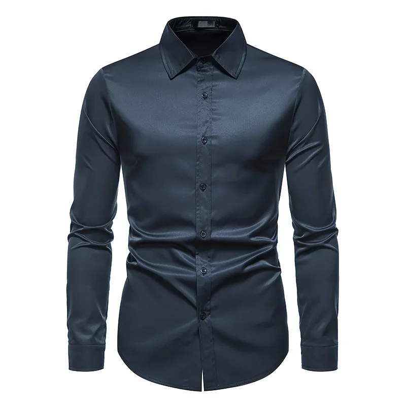 Camicie Eleganti Da Uomo Abbottonatura Casual Camicia In Cotone A Maniche Lunghe Slim Fit Da Uomo Camicia Sociale Da Lavoro Formale Da Uomo Camisa Mas