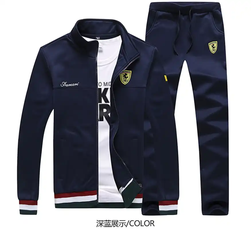 men's trendy casual printed hoodies suit