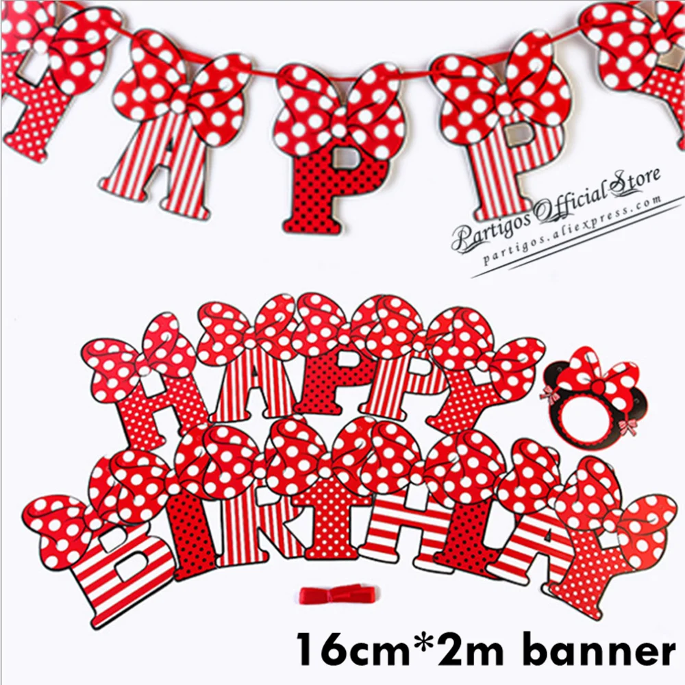 Minnie banner Воздушный шар с днем рождения, воздушные буквы Alphabe, розовое золото, фольга, воздущные шары детские игрушки, свадьба, вечеринка, день рождения, гелиевые шары, вечерние шары - Цвет: Minnie banner