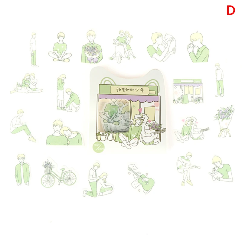 D Стикеры для альбомов Раннее лето серия милая девушка пуля журнал декоративные наклейки из бумаги васи Скрапбукинг палочка этикетка дневник канцелярские принадлежности - Цвет: D