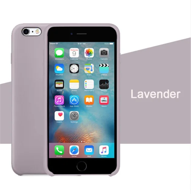 Роскошный официальный силиконовый чехол с логотипом для iphone 7 8 Plus, чехол для iphone X XS MAX XR 6 6S Plus 5 5S SE - Цвет: Lavender