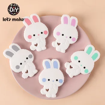 

1pc Silicone Teether Rabbit Rodent Food Grade Baby Teething Toys DIY Teething Nursing Bracelet Pacifier Chain Children's Product