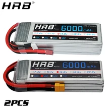 2 шт. HRB Lipo 4S аккумулятор 14,8 в 6000 мАч 50C XT60 T Deans XT90 EC5 XT90-S для FPV Дрон БПЛА Квадрокоптер T-REX самолет автомобиль RC запчасти