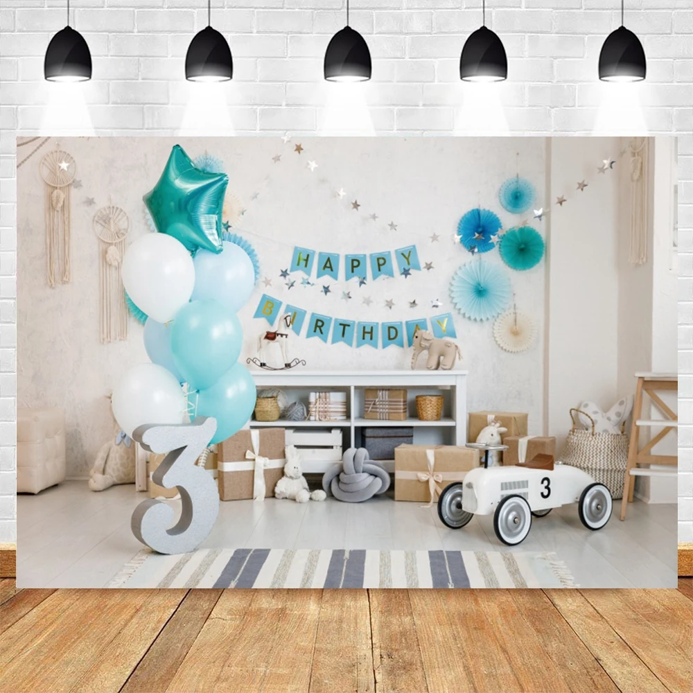 Newborn-Baby-Shower-Boy-3rd-Birthday-Blue-Balloon-Toy-Car-Room ...
