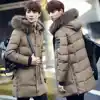 Parka men's coat winter jacket men's slim thick fur Hooded Coat warm medium long cotton padded jacket ► Photo 2/5