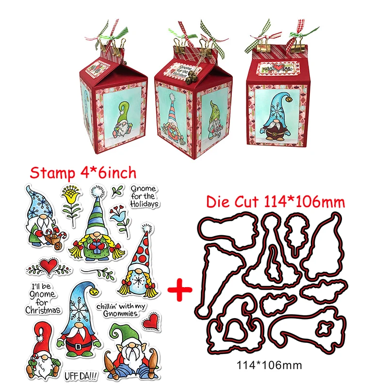 Chilling With My Gnommies Clear Stamp + Die Cut фраза прозрачные силиконовые марки 2020 для