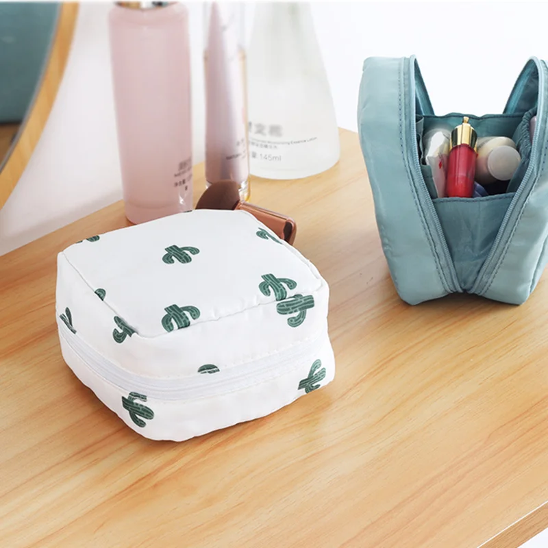 PURDORED 1 pc Solid Color Cosmetic Bag Cactus Travel Toiletry Storage Bag Beauty Makeup Bag Cosmetic Bag Organizer kosmetyczka
