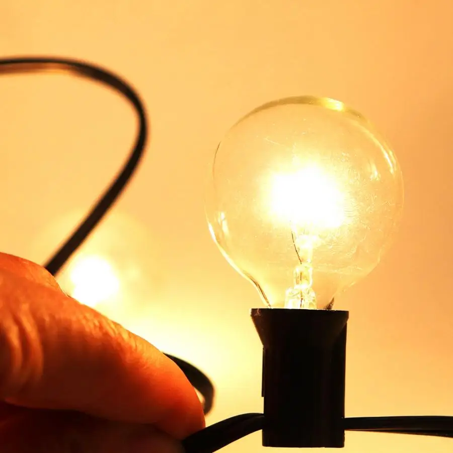 AC 90-120V 25FT 125W LED String Light Retro Ball Shape Light Flexible Wire Lamp With US Plug
