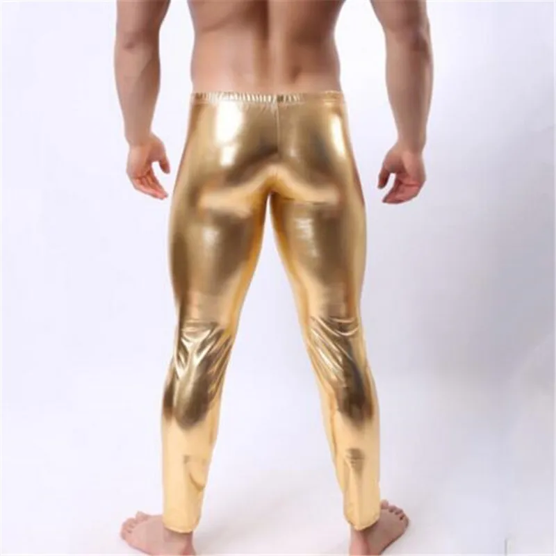 Мужские сексуальные колготки из искусственной кожи, мужские и wo эластичные штаны для ночного клуба, панка, модные брюки для фитнеса, обтягивающие брюки