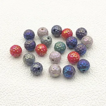 

New arrival! Random mix color 16mm 100pcs AB Acrylic Uneven surface round-shape beads for jewelry making(Design as shown)