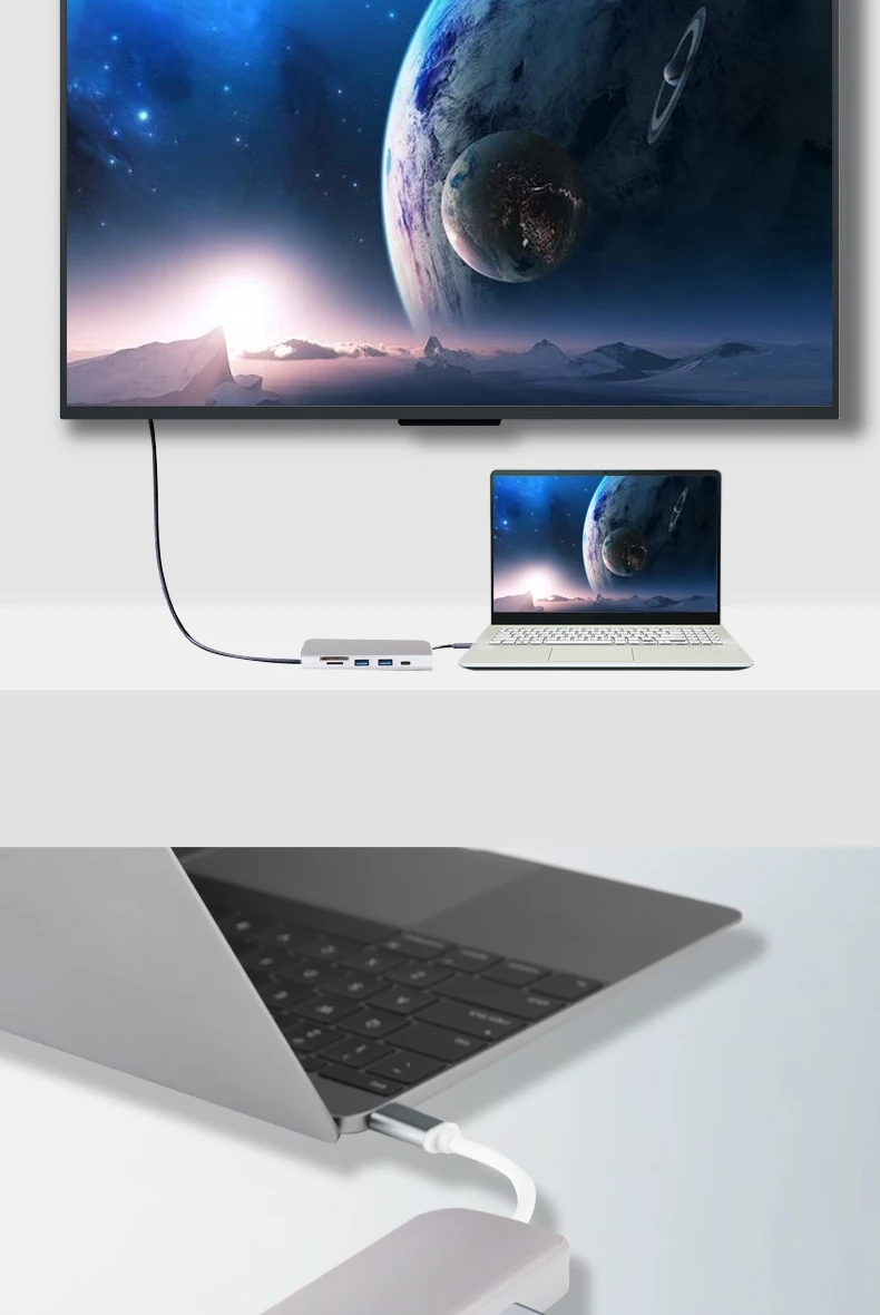 Док-станция USB C к HDMI USB 3,0 концентратор SD TF PD док-станция для MacBook Pro Dell hp lenovo type C док-станция для ноутбука