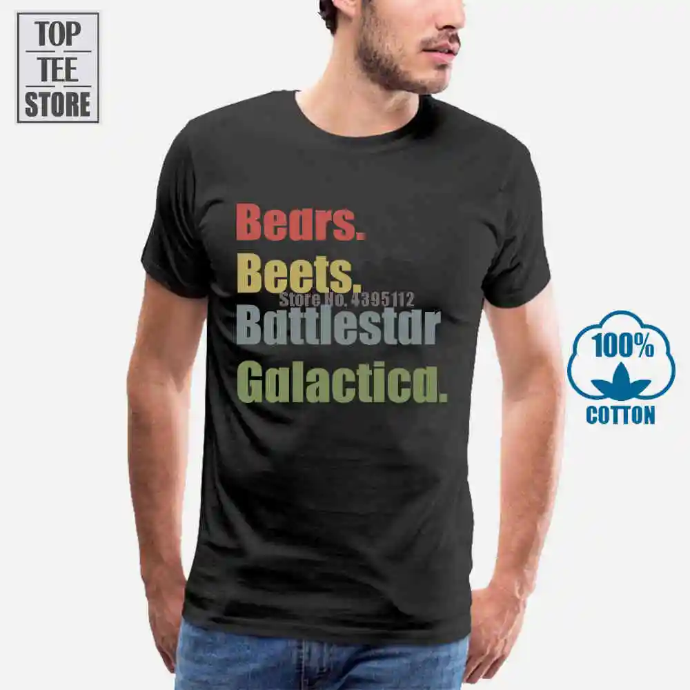 Dwight Schrute Bears Beets Battlestar Galactica футболка Черная Хлопковая мужская S 6Xl | Мужская одежда
