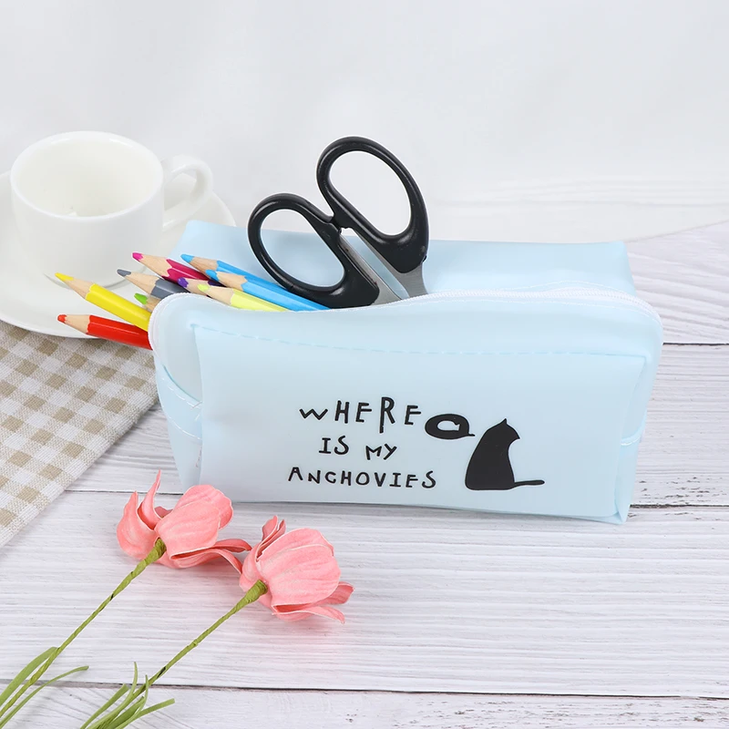 1 шт. чехол для ручки с высокой емкостью на молнии карандаш кошкой школьных