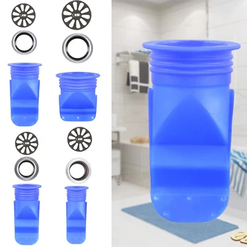 

Silicone Kitchen Strainer Bathroom Pipe Sewer Drainer Anti-odor Pest Control Floor Drain Accessories Round Stainless Steel Cover