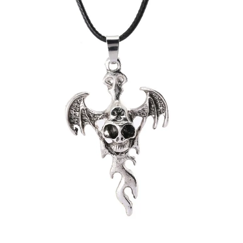 Ожерелье ZRM с крестом летучая мышь женское колье распятие ретро-ожерелье