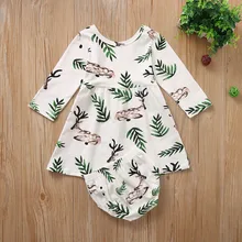 Одежда для новорожденных девочек детское платье принцессы с оленем для девочек топы и шорты с цветочным рисунком детская одежда Комплекты для девочек комплект из 2 предметов