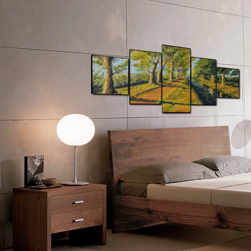 Canvas Art Oil Painting Tree-lined trail Riverside road Art Poster Picture Wall Decor Modern Home Decoration For Living room Canvas Art Oil Painting Tree-lined trail Riverside road Art Poster Picture Wall Decor Modern Home Decoration For Living room