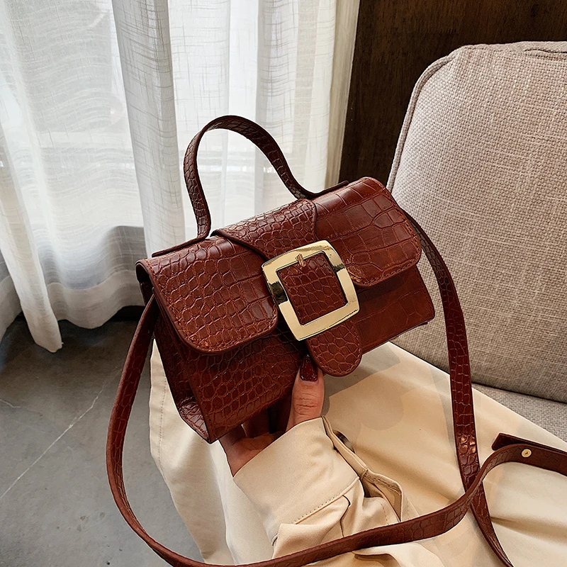 

2019 new Fashion alligator Crossbody bag Women's Designer Handbag Stereotypes Ahoulder bag Square Phone bag Shoulder Bags