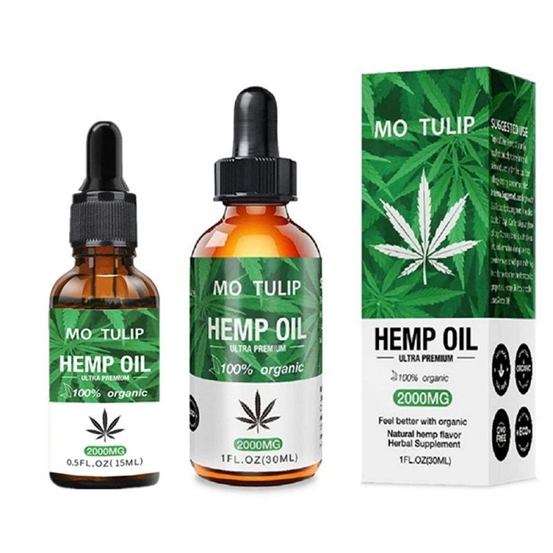 30ml Organic Essential Oils Hemp Seed Oil 2000MG Herbal Drops Pain Relieve Stress cbd Oil Facial Body Skin Care Help Sleep photo