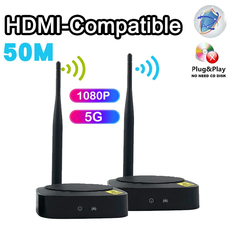 5 8 ГГц беспроводной HDMI-совместимый удлинитель 50 м приемник передатчика Full HD 1080P