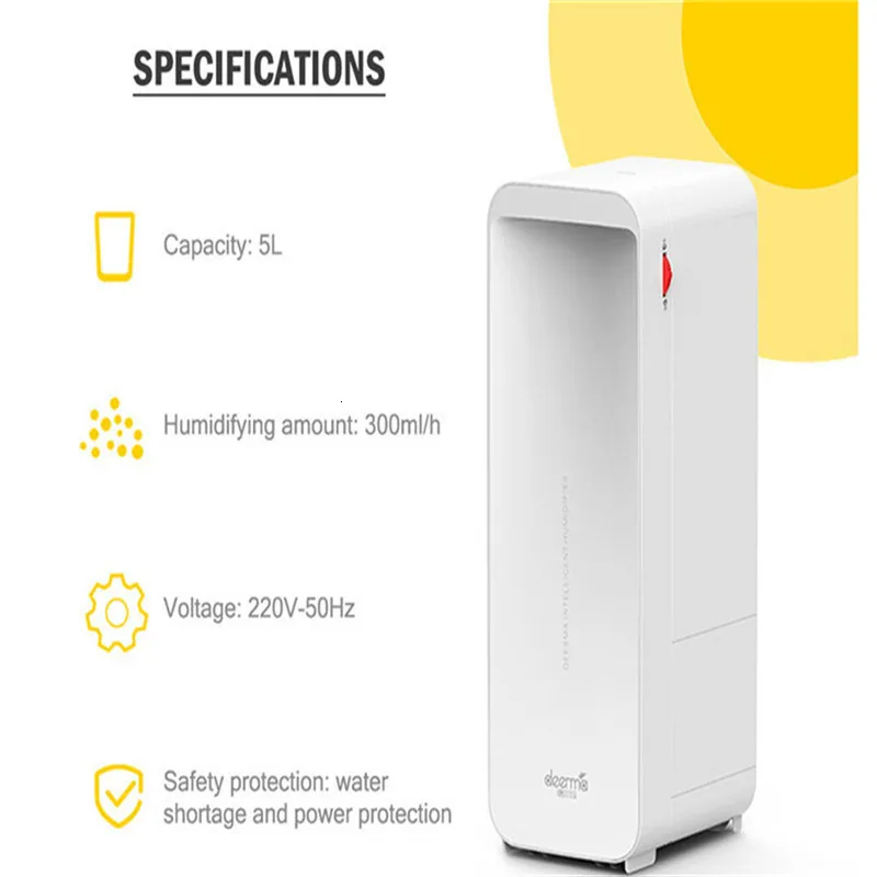 Xiaomi Deerma 5L ультразвуковой увлажнитель воздуха напольный мобильный ролик