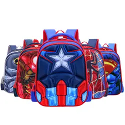 Детский Школьный рюкзак с Бэтменом, капитаном Америка, Суперменом для мальчиков и девочек, школьный рюкзак для детского сада, школьный